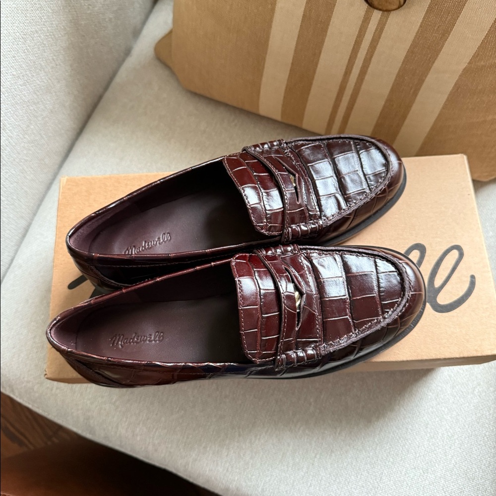 Madewell Grayson Penny Loafer, Size 8, Chocolate Raisin